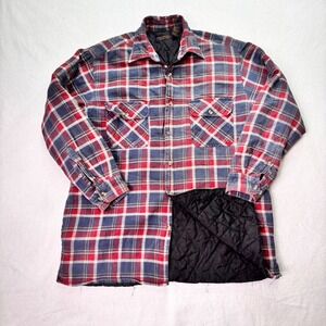 Chesterfield Since 1968 Quilted Lined Flannel Shirt Jacket Men's XL Red Blue